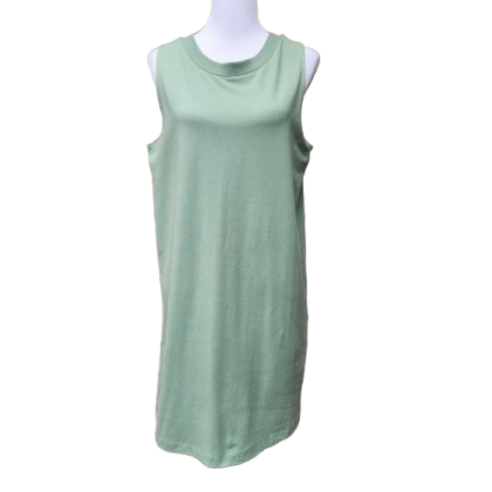 a new day Green Crewneck Tank Dress Sleeveless NWT Cotton Blend Casual